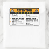 車両規則 – オリジナル 長方形シール (バッグ)