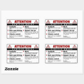 車両規則 – 赤と白 長方形シール (シート)