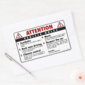 車両規則 – 赤と白 長方形シール (封筒)