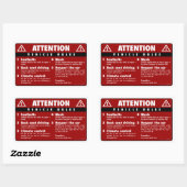 車両規則 – 赤 長方形シール (シート)