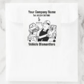 車両解体業者のビジネスティッカー スクエアシール (バッグ)