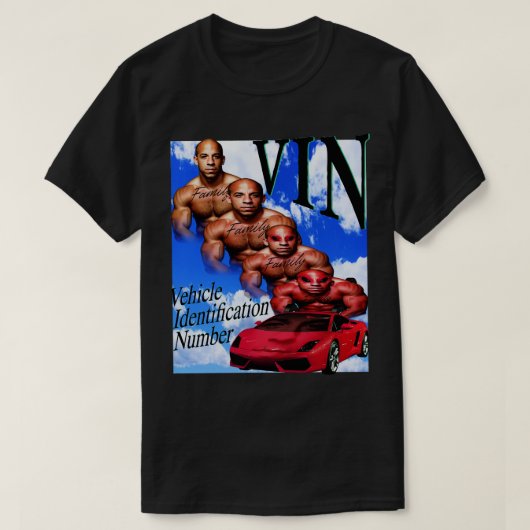 車両識別番号ファミリー版 Tシャツ (デザイン正面)