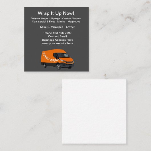 車両車のカーラップ名刺 スクエア名刺 (正面/裏面)