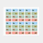 車両輸送新学期衣料子供 ラベル (シート)