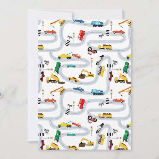 車両輸送車トラックボーイズ誕生日 招待状 (裏面)