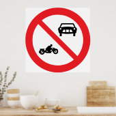 車両道路標識なし ポスター (キッチン)