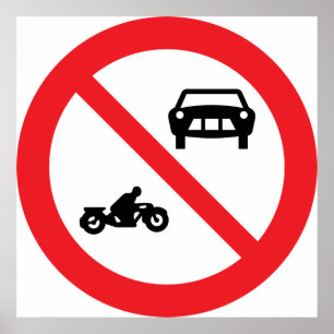 車両道路標識なし ポスター