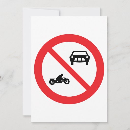 車両道路標識なし 招待状 (正面)