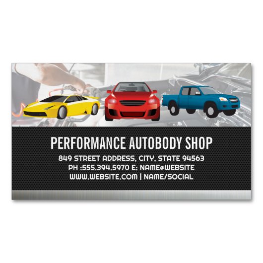 車両 |整備士サービス マグネット名刺 (正面)