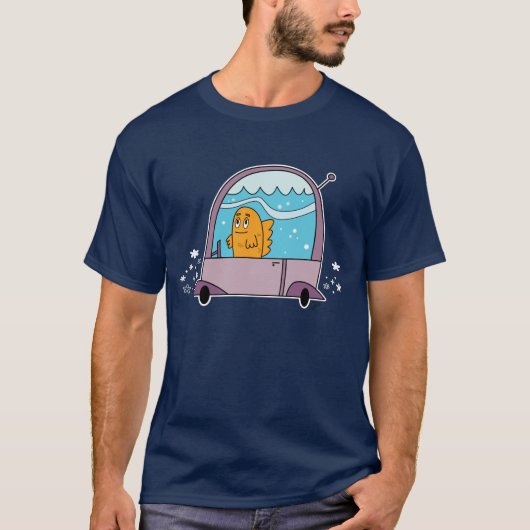 車人のTシャツを運転している魚 Tシャツ (正面)