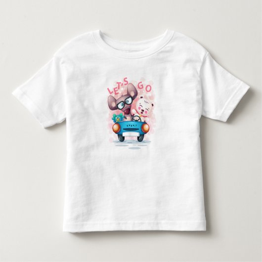 車内の動物No 3 トドラーTシャツ (正面)