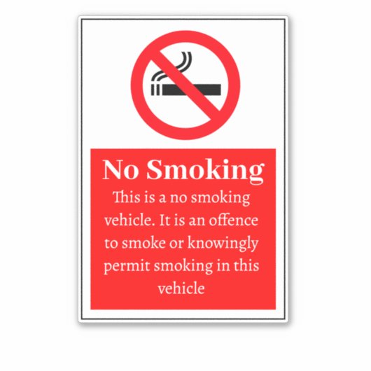 車内喫煙なし シール (正面)