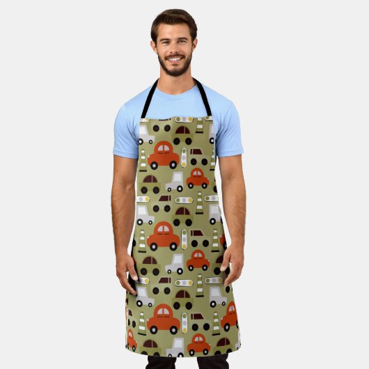 車及び信号機 エプロン (着用した状態)