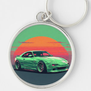 車好きのためのグリーン・スポーツカー・ラグジュアリー・レーシング キーホルダー