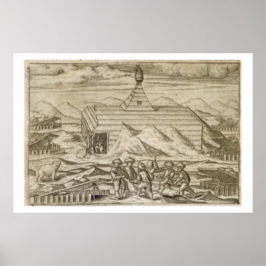 車室内で熊を殺し、皮を剥ぐ乗組員 ポスター (正面)