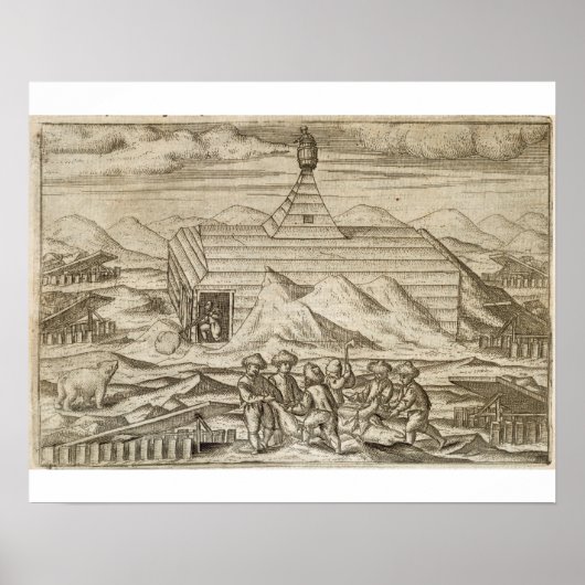 車室内で熊を殺し、皮を剥ぐ乗組員 ポスター (正面)