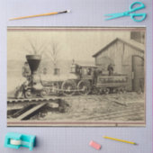 車庫の蒸気列車 薄葉紙 (クラフト)