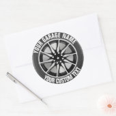 車庫又は自動車修理所有者の鋼上の車の車輪 ラウンドシール (封筒)