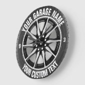 車庫又は自動車修理所有者の鋼上の車の車輪 ラージ壁時計 (傾斜)