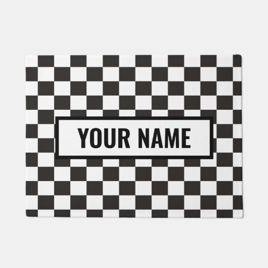 車庫市松模様に ドアマット (正面)