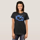 車庫 チェック エンジン ライト シンボル 自動車整備士 面白い Tシャツ (正面フル)