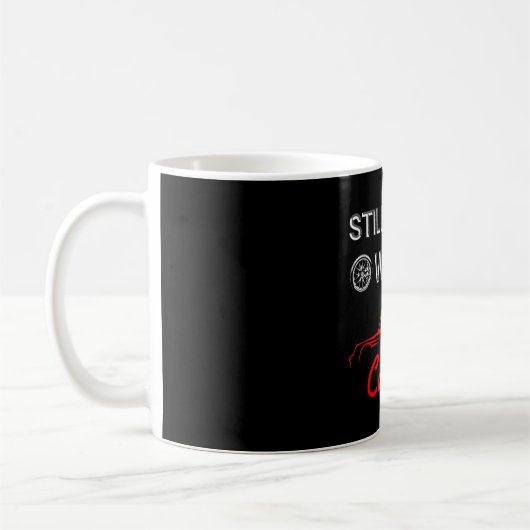 車愛遊好家おもしろいが今もいる コーヒーマグカップ (左)