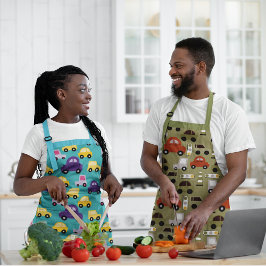 車数々のの模様 エプロン