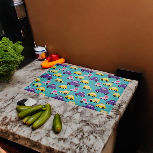 車数々のの模様 カッティングボード