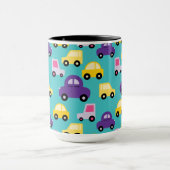 車数々のの模様 マグカップ (中央)