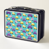 車数々のの模様 メタルランチボックス (裏面)