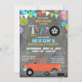 車整備士は用具の黒板の誕生日を連動させます 招待状 (正面)