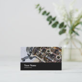 車整備士自動車修理マンメンテナンステック 名刺 (スタンド正面)