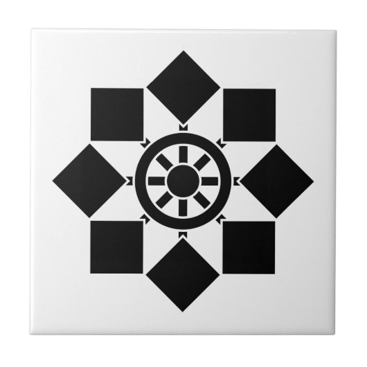 車日本の輪 タイル (正面)