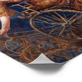 車椅子に座って喜びに満ちたダンスを踊る女性 ポスター (角)