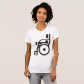 車椅子のアイコン 女性用Tシャツ Tシャツ (正面フル)