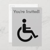 車椅子のアクセス-ハンディキャップの椅子の記号 インビテーションポストカード (正面/裏面)