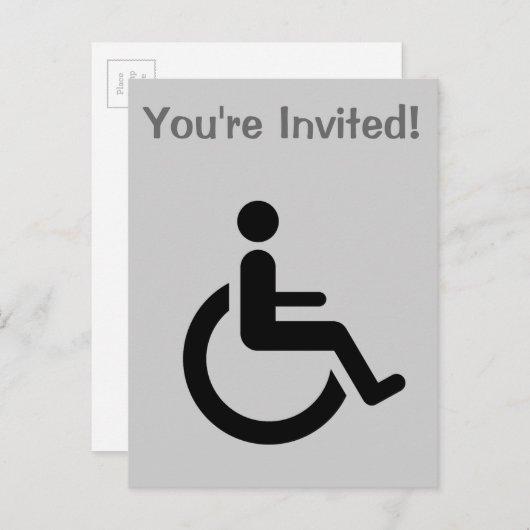 車椅子のアクセス-ハンディキャップの椅子の記号 インビテーションポストカード (正面/裏面)