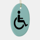 車椅子のアクセス-ハンディキャップの椅子の記号 セラミックオーナメント (右)