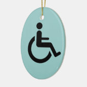 車椅子のアクセス-ハンディキャップの椅子の記号 セラミックオーナメント (左)