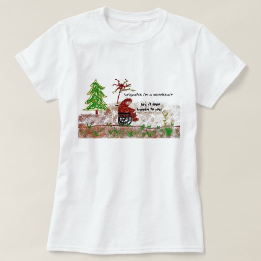 車椅子のサスカッチ Tシャツ (デザイン正面)