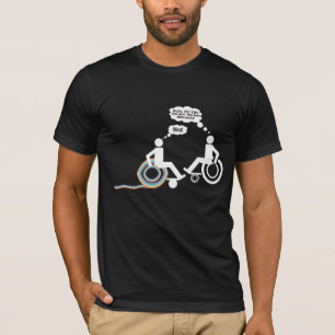 車椅子のジョーク障害ユニコーンハンディキャップユーモア Tシャツ