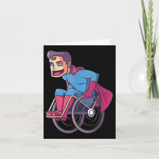 車椅子のスーパーヒーロー 私 切断肢 障害 カード (正面)