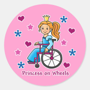 車椅子のプリンセス ラウンドシール