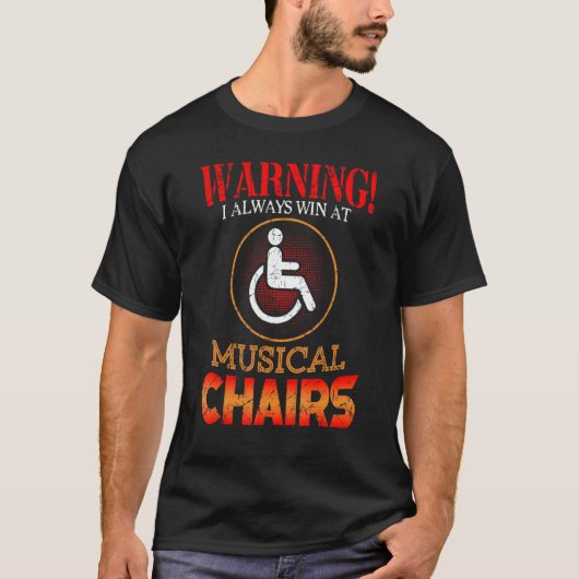 車椅子のユーモア 障害 障がい Tシャツ (正面)
