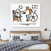 車椅子の人。病院/老人ホーム キャンバスプリント (インサイチュ (寝室))