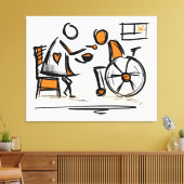 車椅子の人。病院/老人ホーム キャンバスプリント (インサイチュ (リビング))