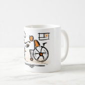 車椅子の人。病院/老人ホーム コーヒーマグカップ (正面右)