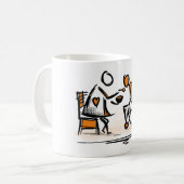 車椅子の人。病院/老人ホーム コーヒーマグカップ (正面左)