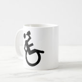 車椅子の大酒飲みの車椅子 コーヒーマグカップ (正面左)