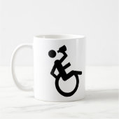 車椅子の大酒飲みの車椅子 コーヒーマグカップ (左)